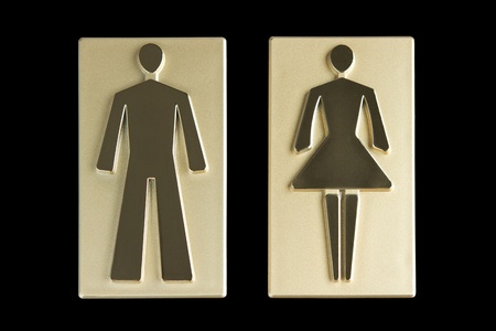 Golden restroom signs の写真素材