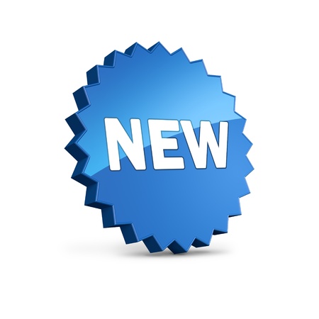 Star shaped badge with "NEW" sign isolated on whiteの写真素材