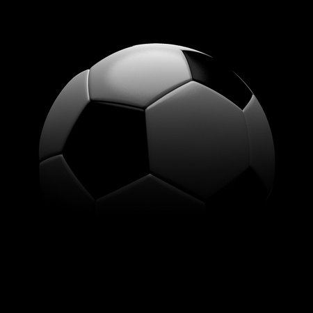Football, soccer ball on black backgroundの写真素材