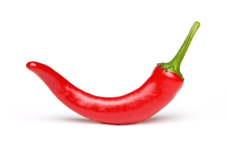 Red chilli pepper on whiteの写真素材