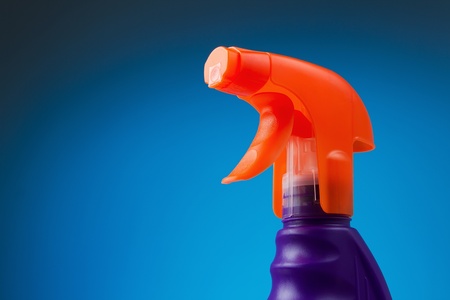 Window cleaner spray bottle with copy spaceの写真素材