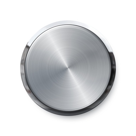 Blank silver shiny push buttonの写真素材