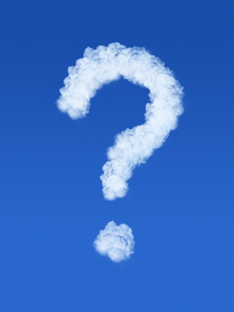 Clouds in shape of question markの写真素材
