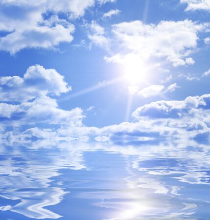 Calm endless water background with copy spaceの写真素材