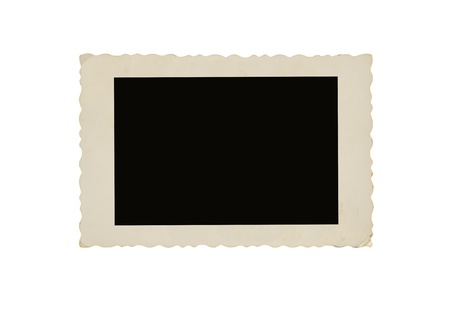 Old photo isolated on white with clipping path for the insideの写真素材