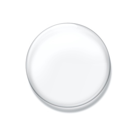 Blank glass badge isolated on white backgroundの写真素材