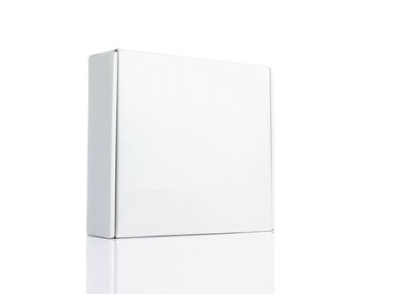 Blank cardboard box isolated on white backgroundの写真素材