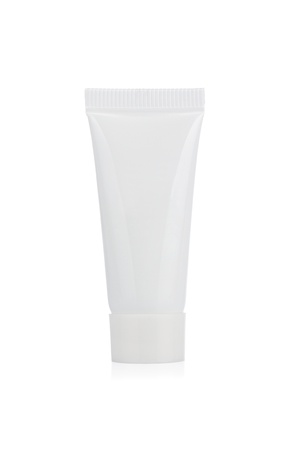 Blank cosmetic tube isolated on white backgroundの写真素材