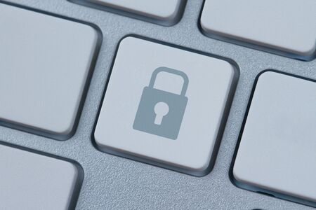 Lock symbol at computer keyboardの写真素材