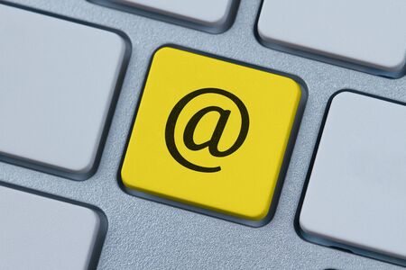 AT sumbol on computer keyboardの写真素材