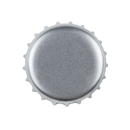 Blank silver bottle cap isolated on white background with clipping path