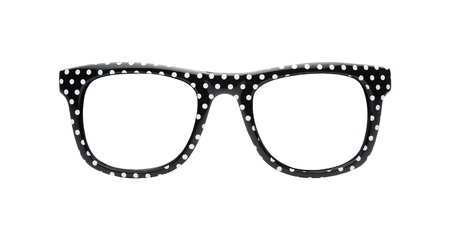 Funky retro spotted glasses isolated on white backgroundの写真素材