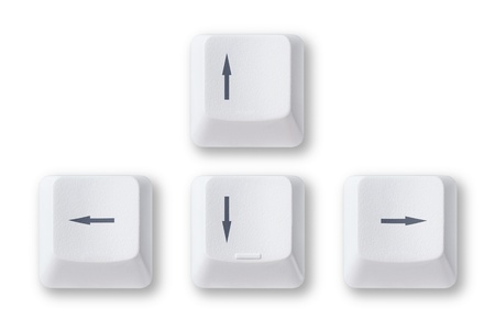 Computer arrow keys isolated on white backgroundの写真素材
