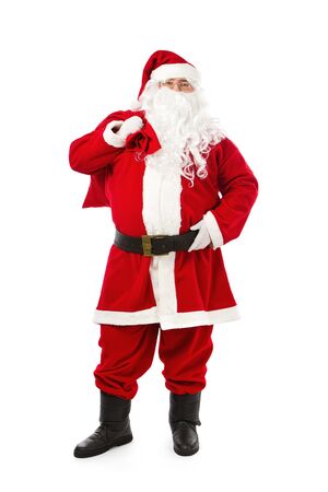Santa Claus standing isolated on white backgroundの写真素材