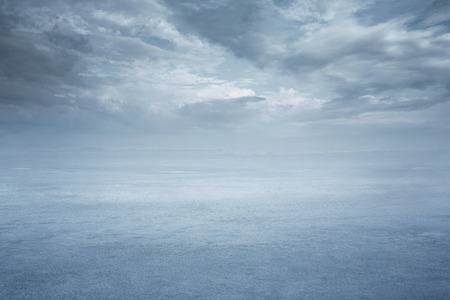 Empty frozen lake background with copy spaceの写真素材
