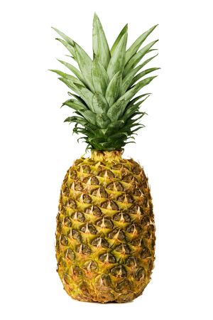 Close up of a pineapple isolated on white backgroundの写真素材