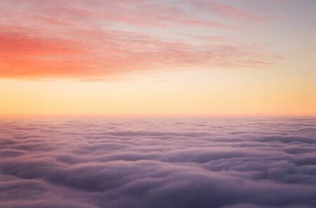 Sunset above the clouds with copy spaceの写真素材