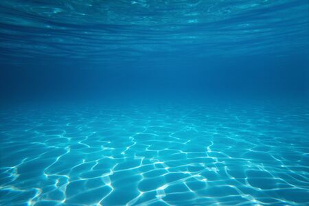 Underwater empty swimming pool background with copy spaceの写真素材