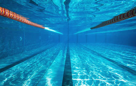 Empty underwater swimming pool with copy spaceの写真素材