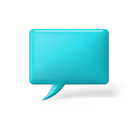 3d render of cartoon speech bubble isolated on white background with copy spaceの写真素材