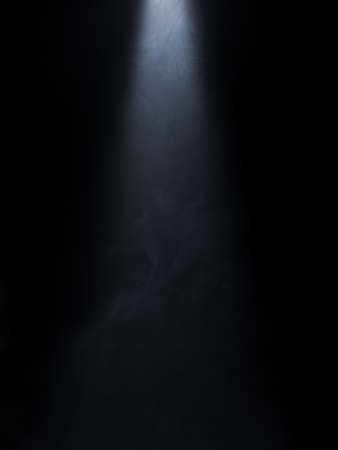 Close up of light beam isolated on black backgroundの写真素材