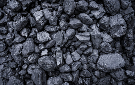 High angle view of coal texture, background with copy spaceの写真素材