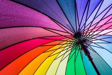 The colors of the rainbow umbrellaの写真素材