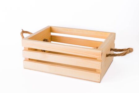 Crates made of pine on a white background.