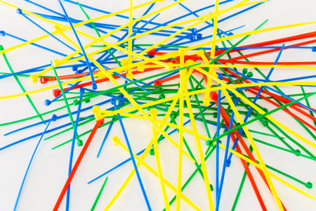 Multicolor Nylon Cable Ties on a white background.