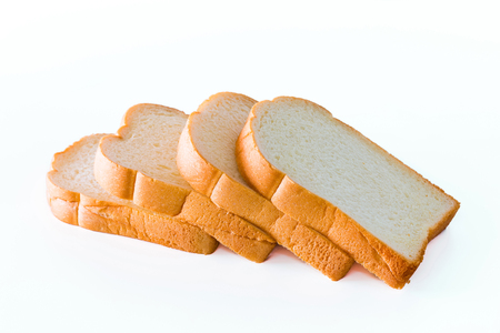slice of bread isolated white background.の写真素材