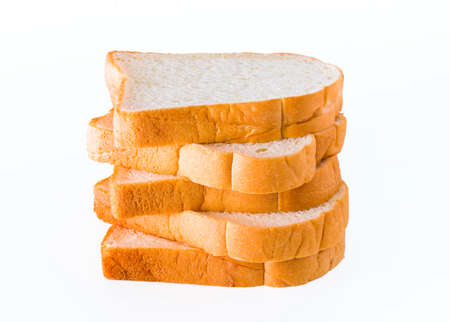 slice of bread isolated white background.の写真素材