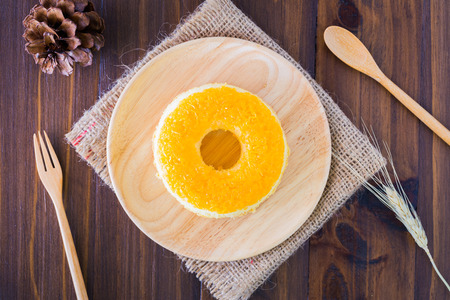 Cake donut on a plate for appetizers.の写真素材