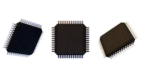 Semiconductor Computer Processors CPU concept. 3d rendering,conceptual image, Isolate, White Backgroundの写真素材