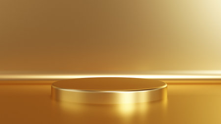 Gold corner background, 3D Renderの写真素材