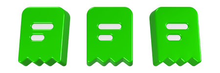 Set of green 3d icons for web or mobile applications