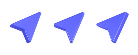 cursor icon 3d render blue color
