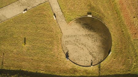 yellow circle on the grass