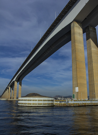 Bridge on the sea surface, bridge Niteroi Rio de Janeiro city, Brazil South Americaの写真素材