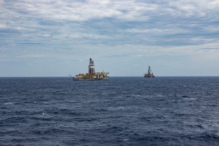Area of work offshore on the high seas, the oil industryの写真素材