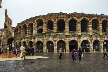 City of Verona. Verona amphitheatre, completed in 30AD, the third largest in the world. Roman Arena in Verona, Italyのeditorial素材