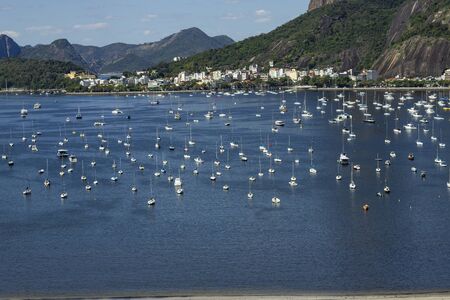 Panoramic view of boats and yachts in the marina.