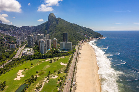 Sao Conrado beach, Rio de Janeiro, Brazil.のeditorial素材