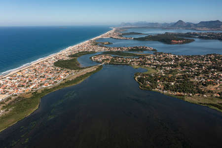 The wonderful cities and beaches. Marica beach and city, Rio de Janeiro state, Brazil.の写真素材