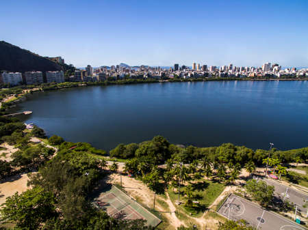 Rio de Janeiro, Brazil. Rodrigo de Freitas lagoon.の写真素材