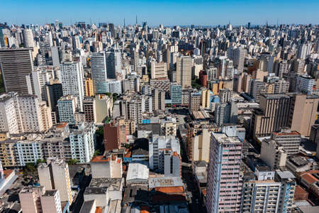 View of the city of Sao Paulo, Brazil. Overpopulated city.の写真素材