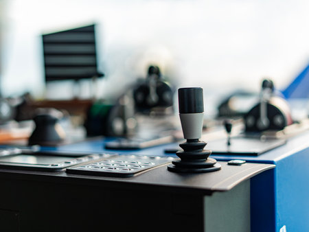 Ship control on the bridge.の写真素材