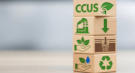 CCUS environmental concept sustainable technology carbon neutrality climate change mitigationの素材