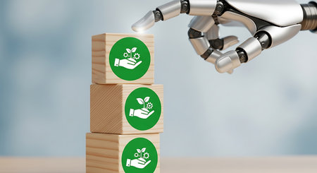 AI environmental protection. Innovation sustainable ecology.の素材