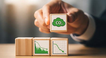 Sustainable CO2 reduction, emission strategies, green business transition.の素材