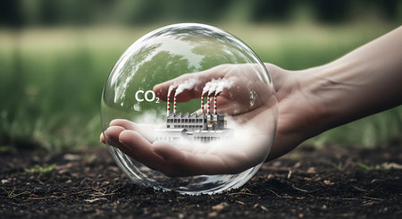 Carbon emission sustainable solutions environmental protection pollution healthier.の素材